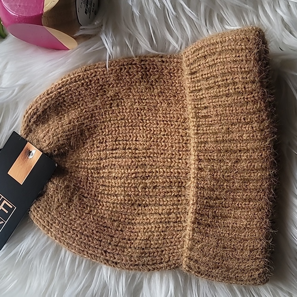 BFNY Brown Cream Soft Beanie Hat